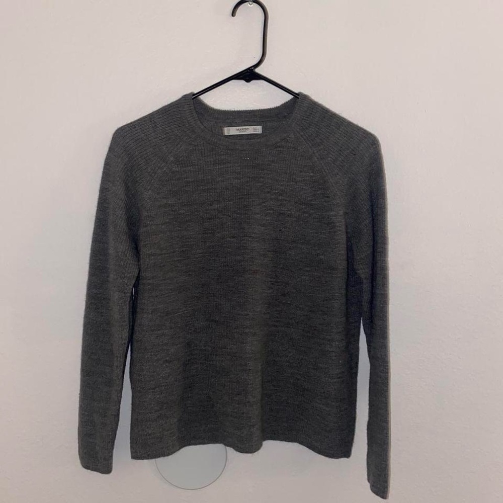 Mango Basics Gray Sweater Size Medium - image 2